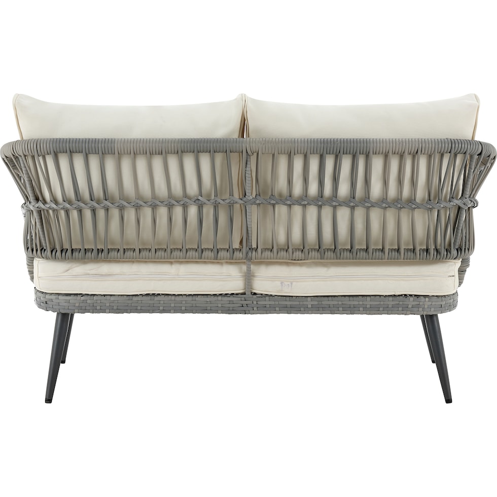 oakland gray cream outdoor loveseat set   