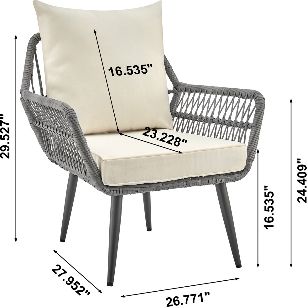oakland gray cream outdoor loveseat set   