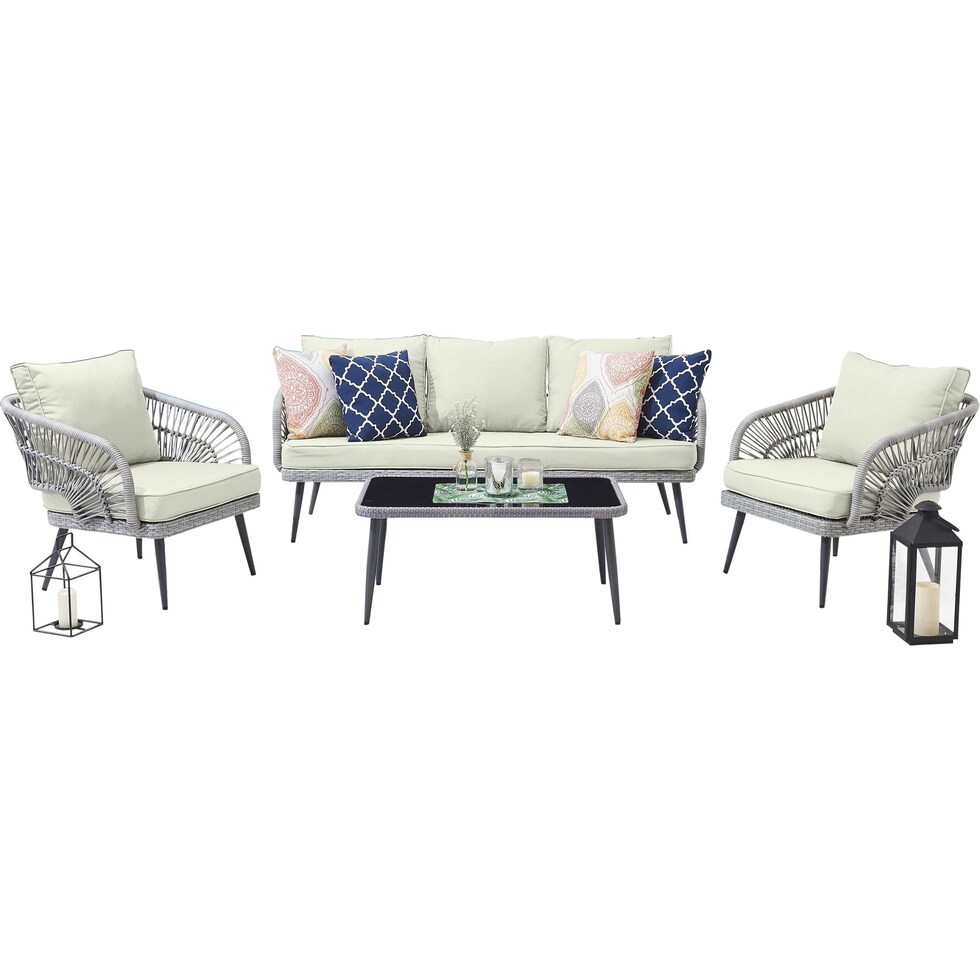 oakland gray cream outdoor sofa set   