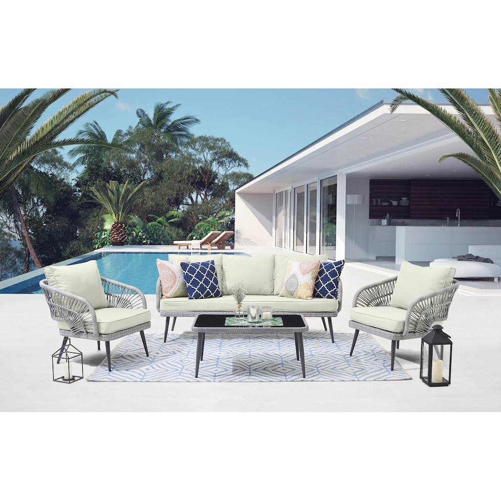 oakland gray cream outdoor sofa set   