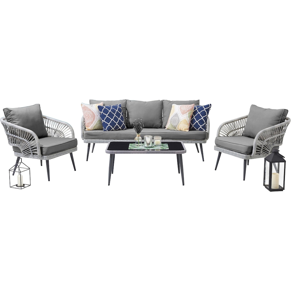 oakland gray outdoor sofa set   