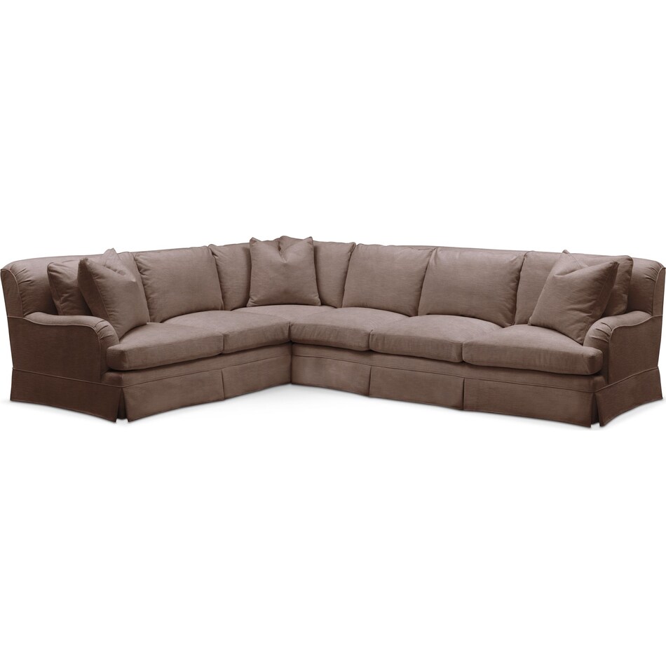 oakley iii java  pc sectional with right facing sofa   