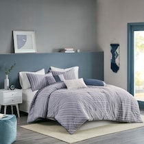 oakley blue full queen bedding set   