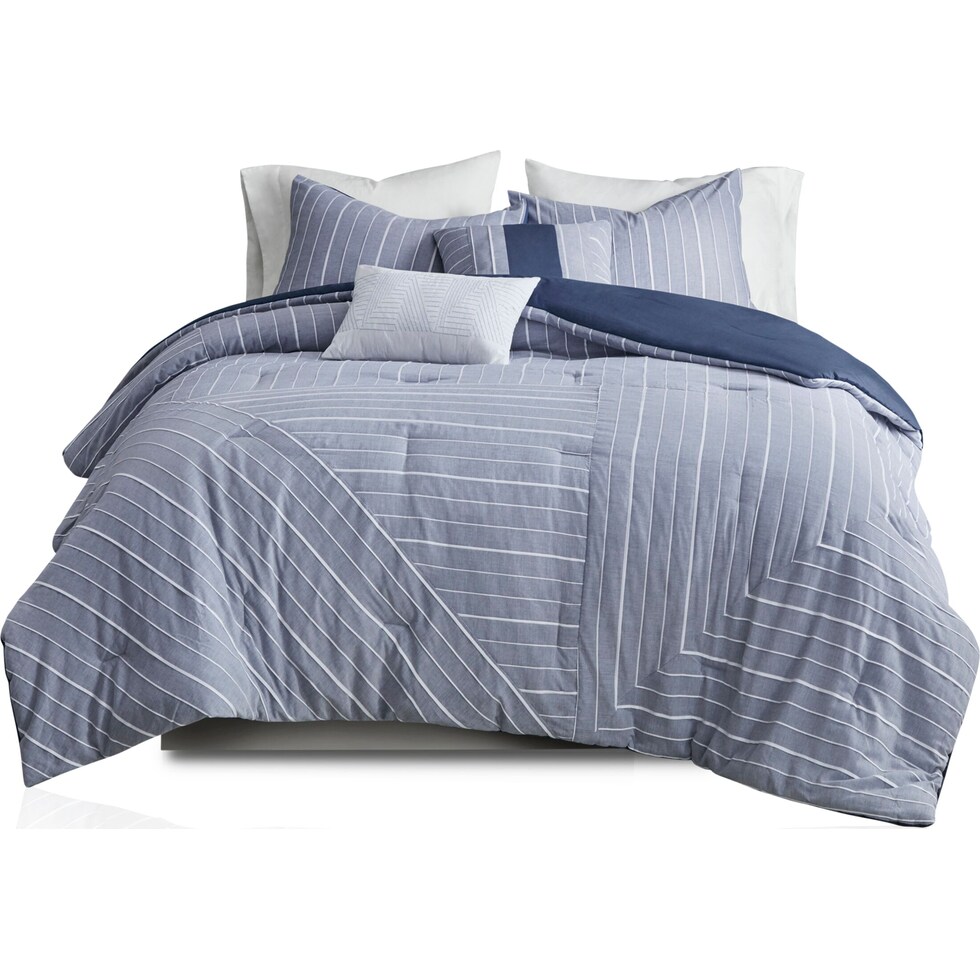 oakley blue full queen bedding set   