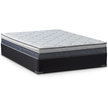 oasis plush white twin mattress low profile foundation set   