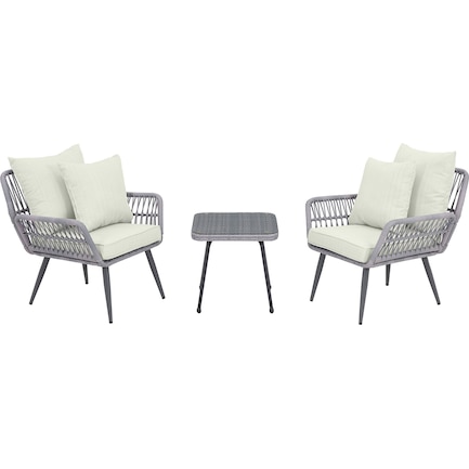 Ocean City Outdoor Set of 2 Chairs and End Table