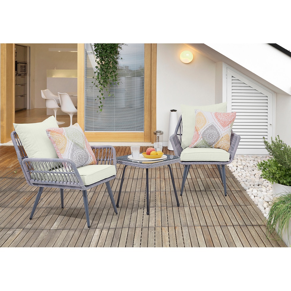 ocean city gray cream outdoor chair set   