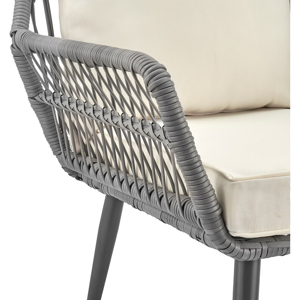 ocean city gray cream outdoor loveseat set   