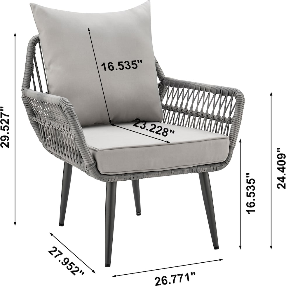 ocean city gray outdoor chair set   