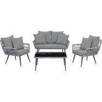 ocean city gray outdoor loveseat set   