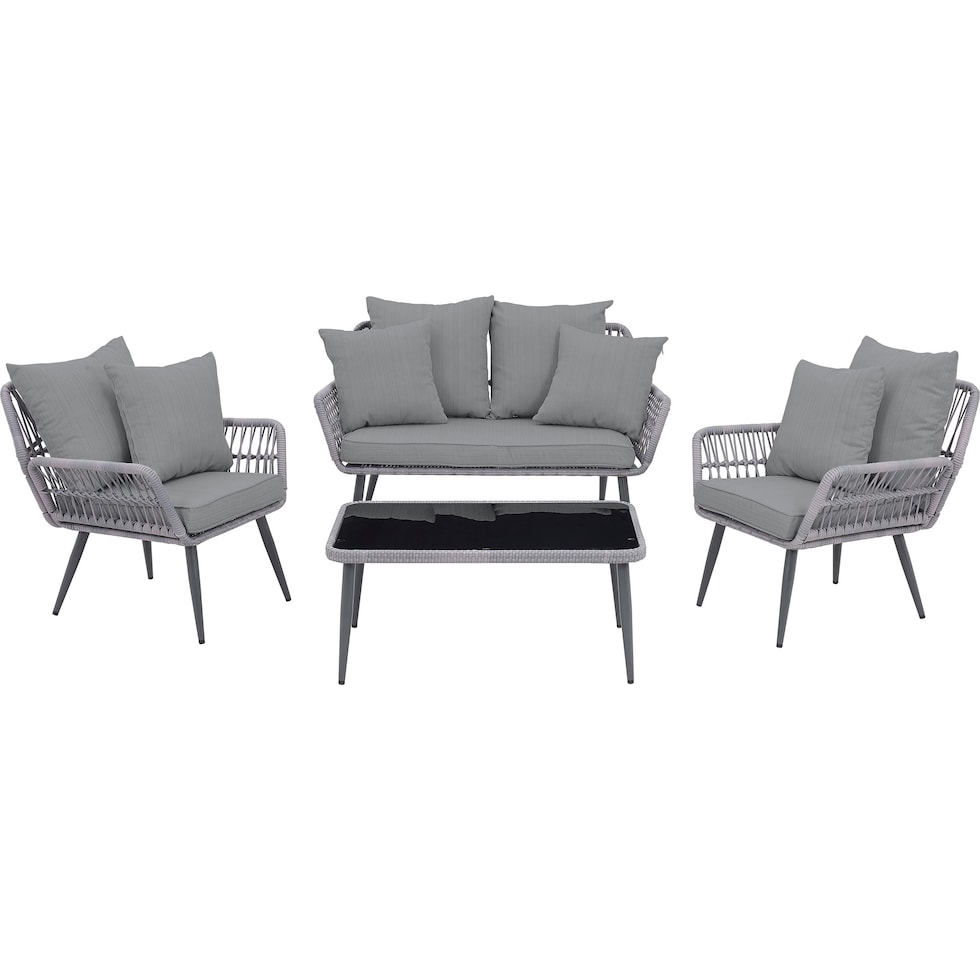 ocean city gray outdoor loveseat set   