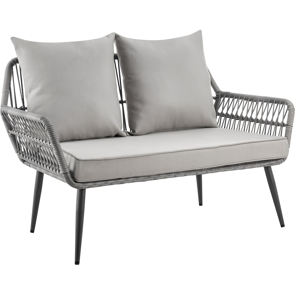 ocean city gray outdoor loveseat set   