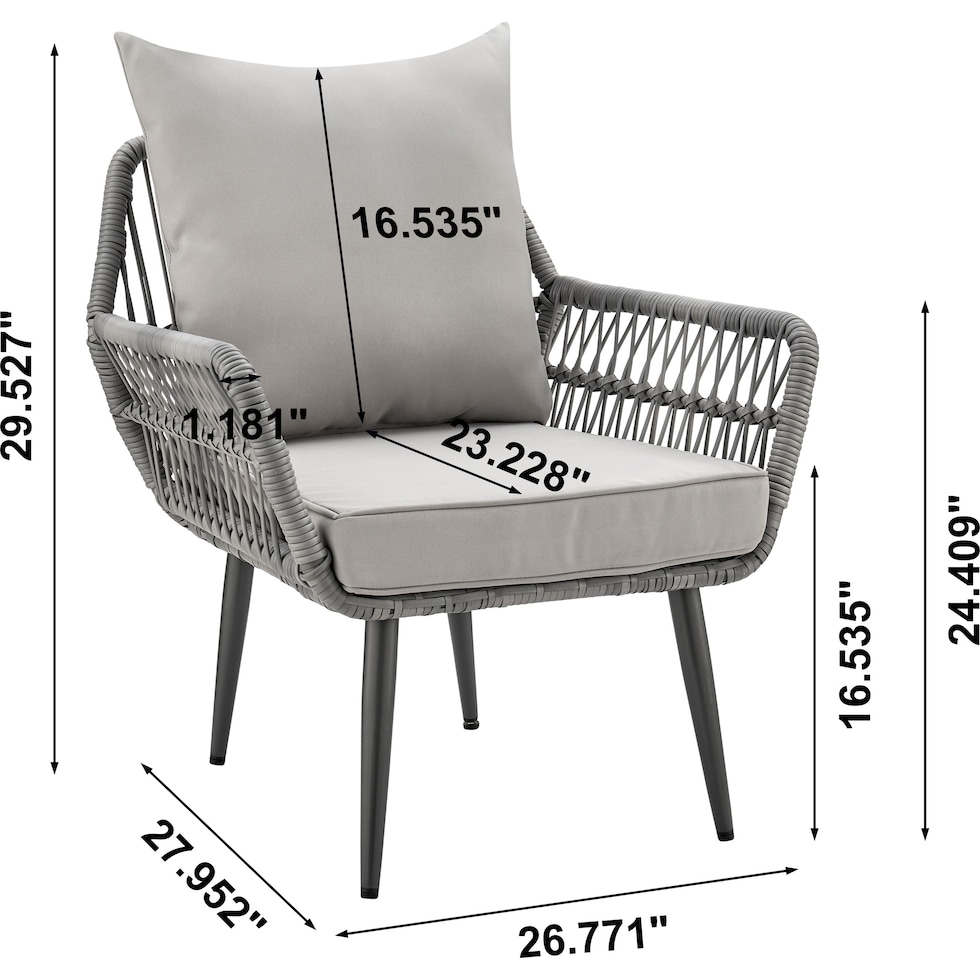 ocean city gray outdoor loveseat set   