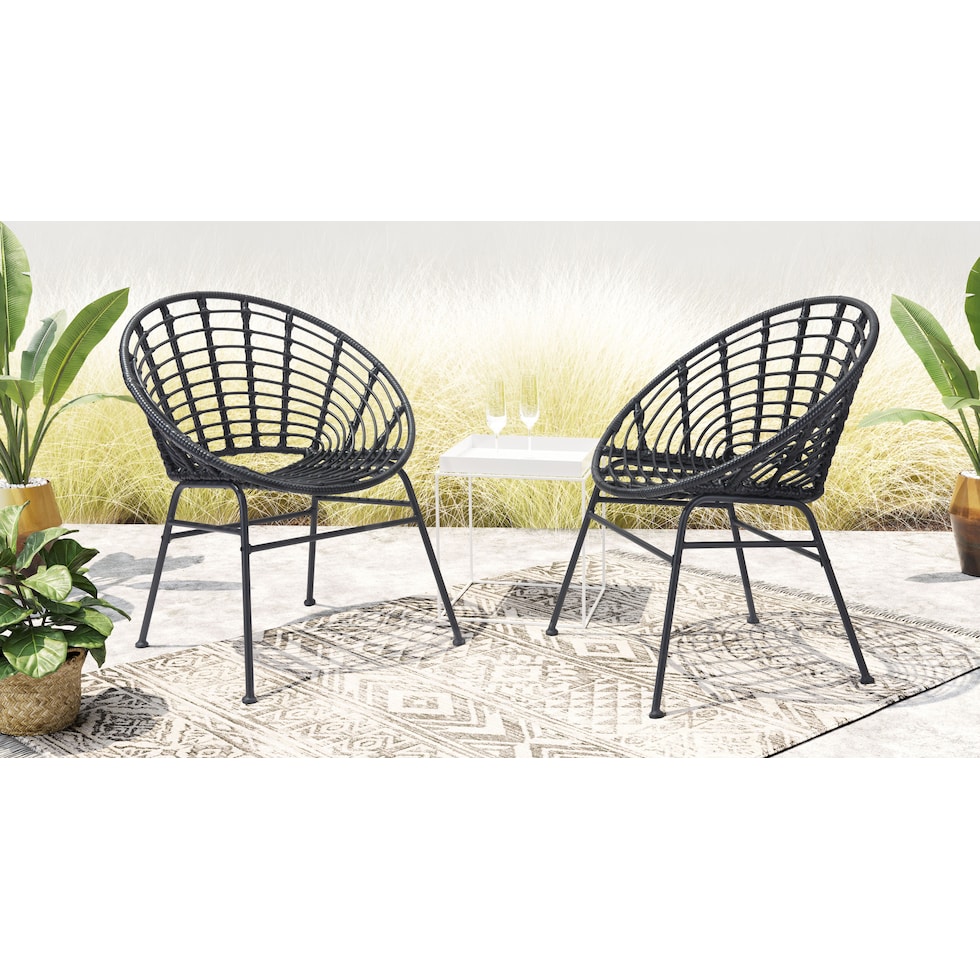 oceanview black outdoor chair   