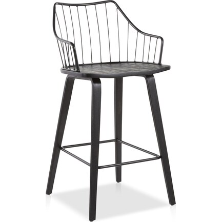 Oden Counter-Height Stool - Black Wood