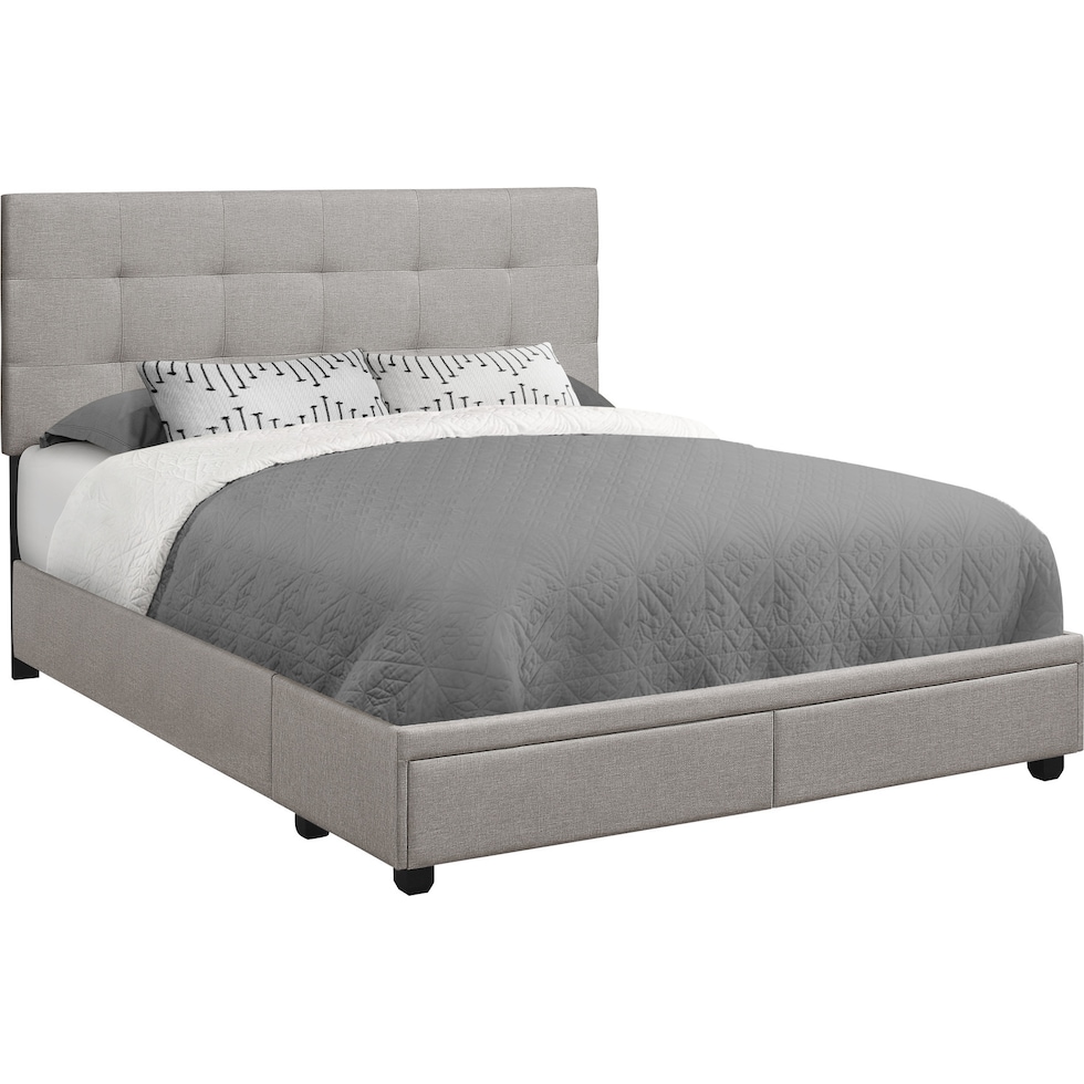 olga gray queen bed   