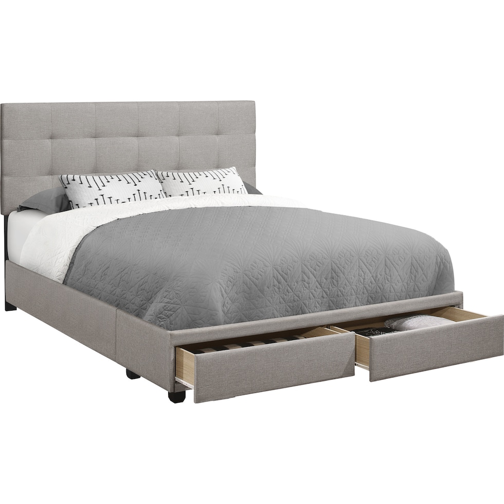 olga gray queen bed   