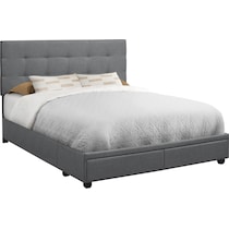 olga gray queen upholstered bed   