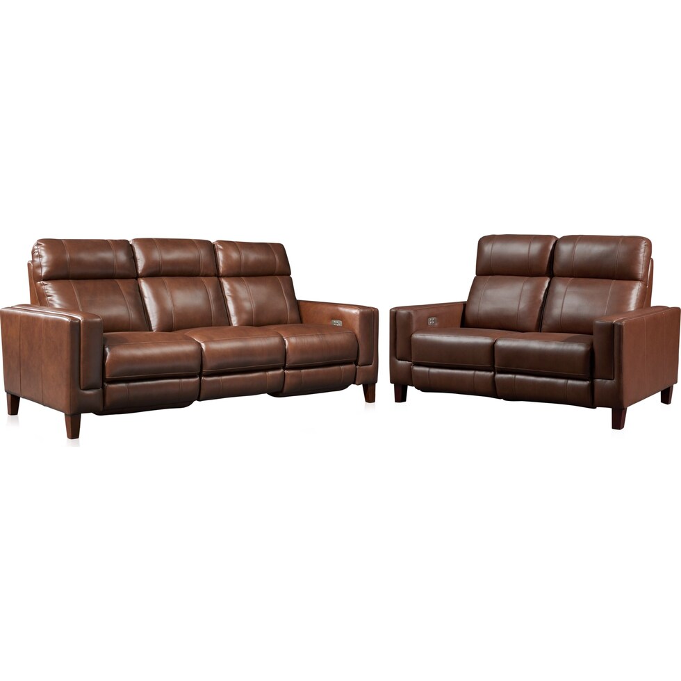 oliver dark brown  pc power reclining living room   