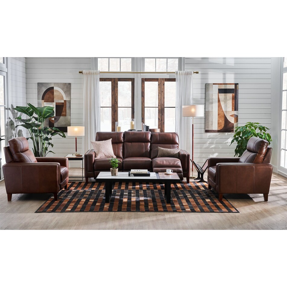 oliver dark brown  pc power reclining living room   