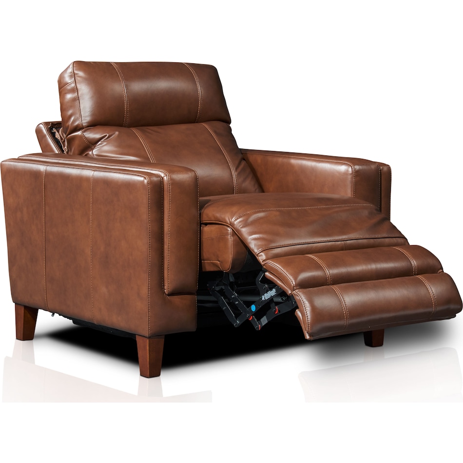oliver dark brown power recliner   