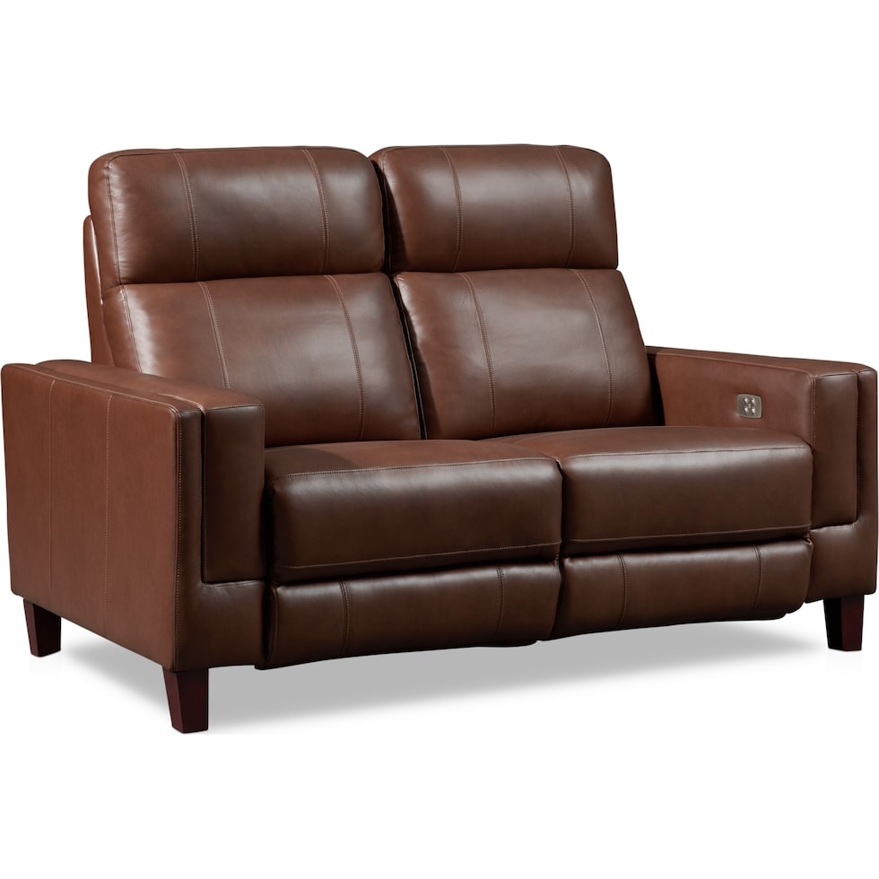 oliver dark brown power reclining loveseat   