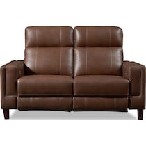 oliver dark brown power reclining loveseat   