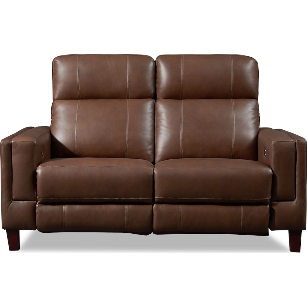 oliver dark brown power reclining loveseat   