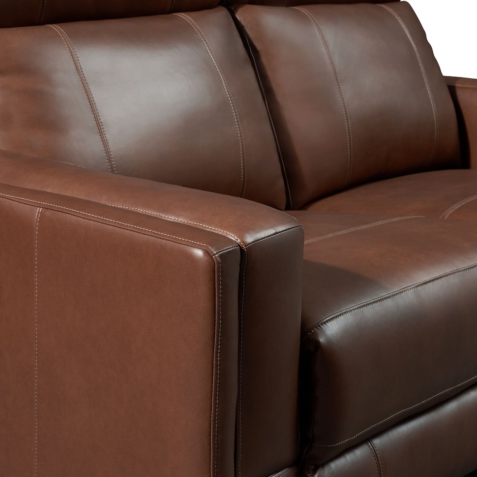 oliver dark brown power reclining loveseat   