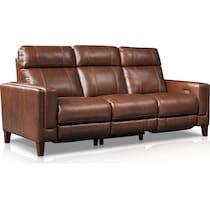oliver dark brown power reclining sofa   