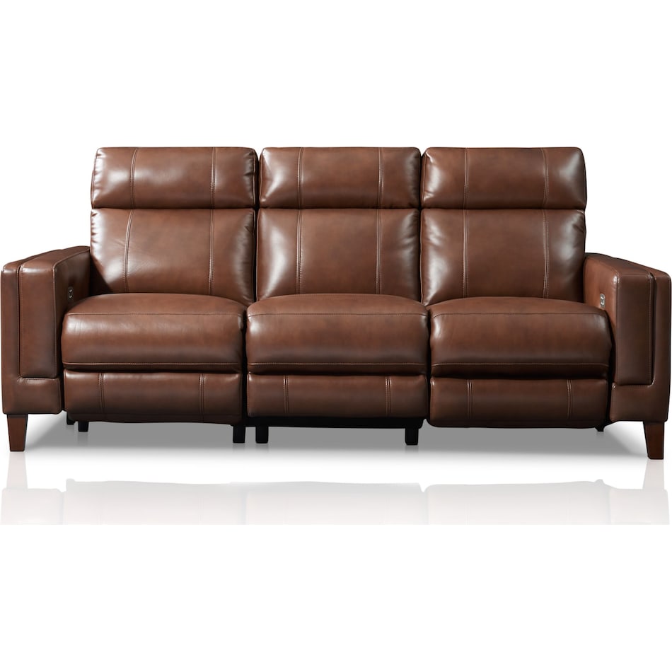 oliver dark brown power reclining sofa   