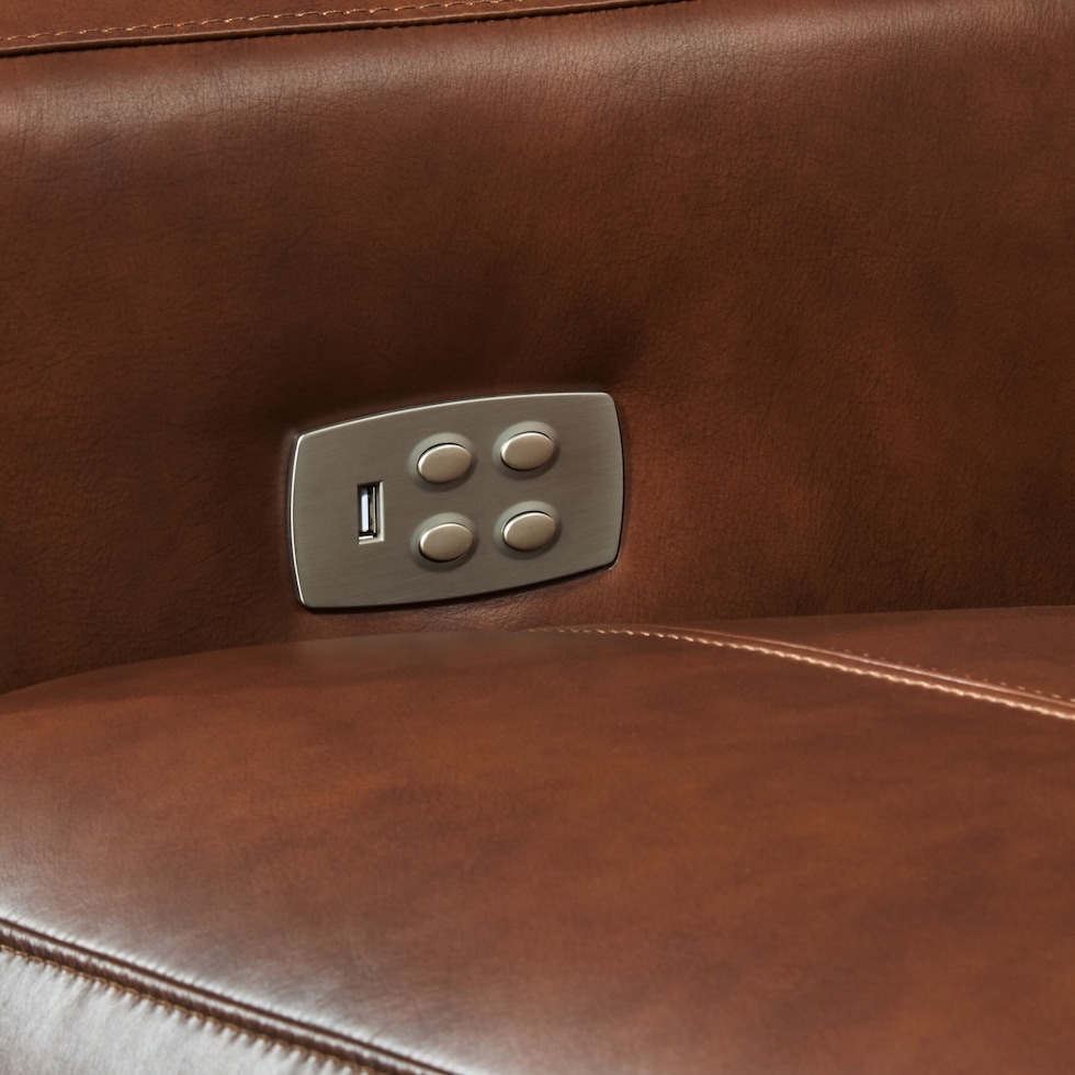 oliver dark brown power reclining sofa   