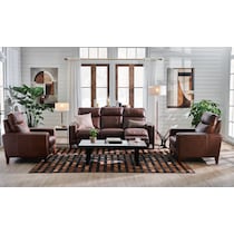 oliver dark brown power reclining sofa   