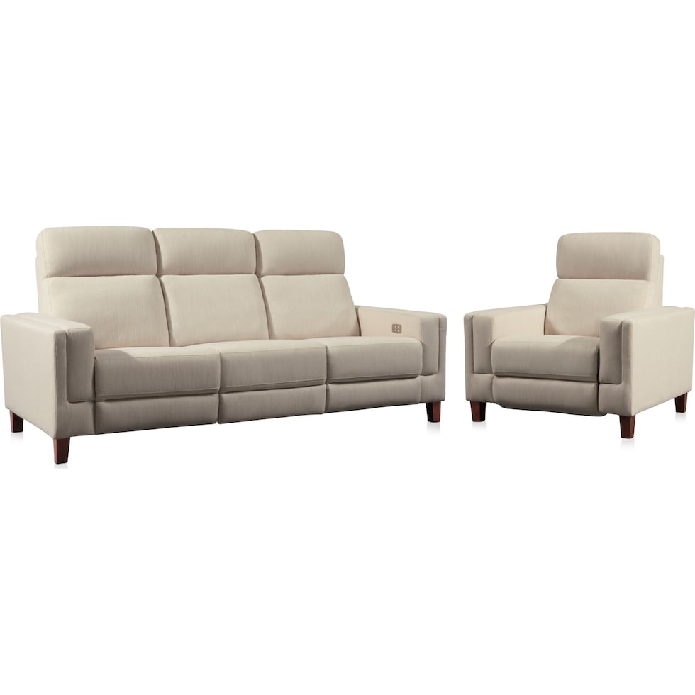 oliver white  pc power reclining living room   