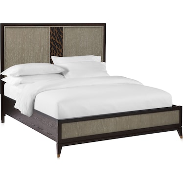 Olivia 7-Piece King Bedroom Set with 2 Nightstands with Mirrors - Ebony