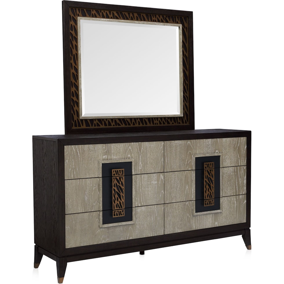 olivia bedroom black dresser and mirror   