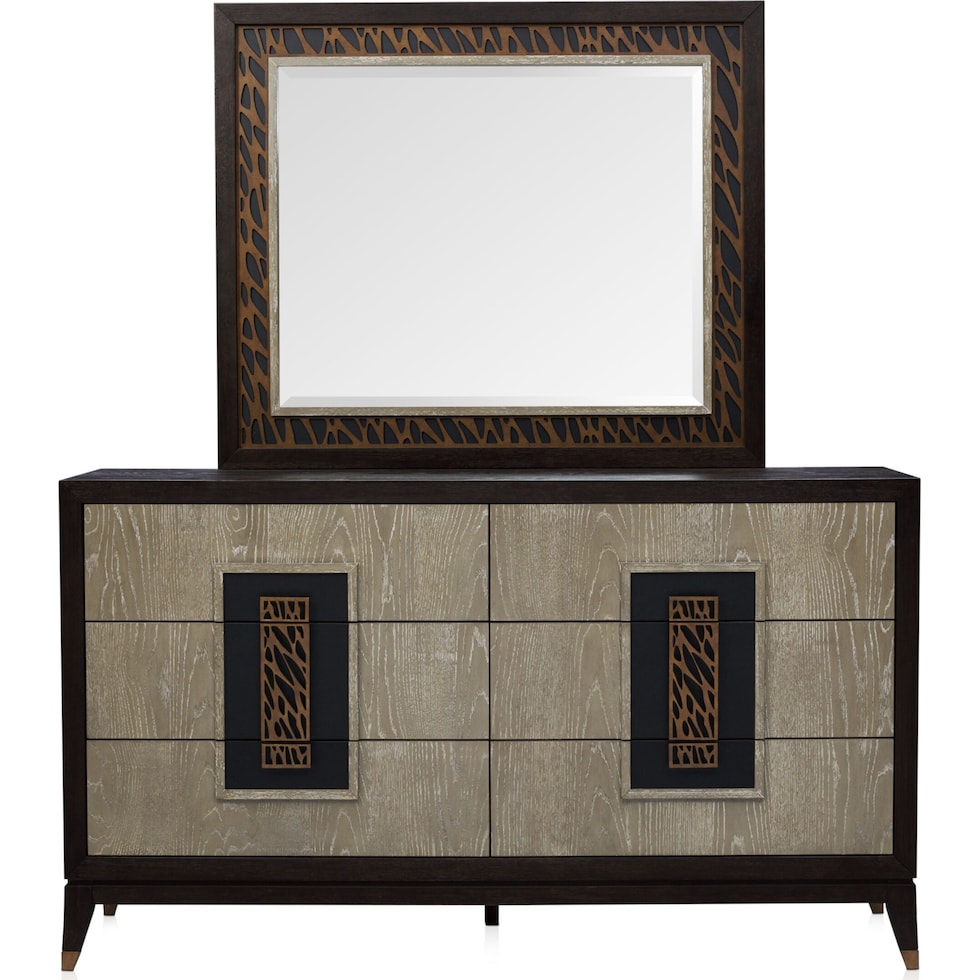 olivia bedroom black dresser and mirror   