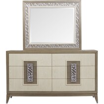 olivia bedroom white dresser & mirror   