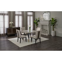 olivia dining room white round dining table   