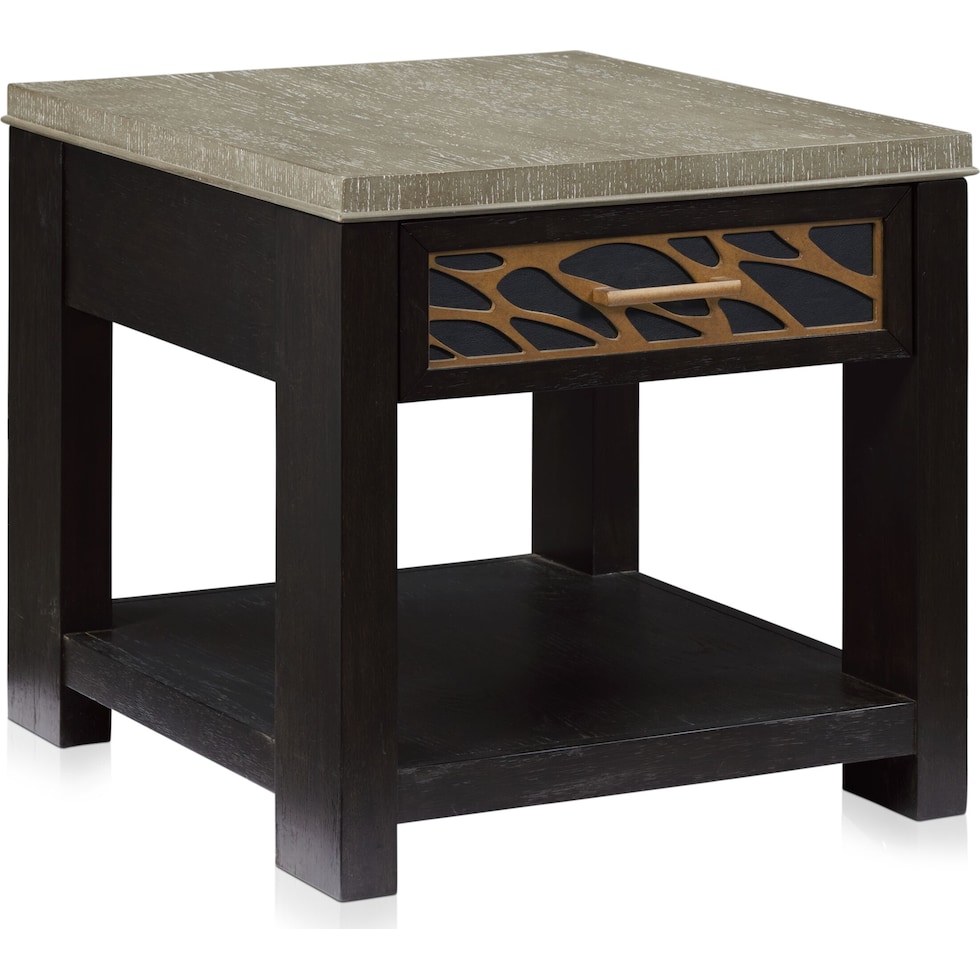 olivia dark brown end table   