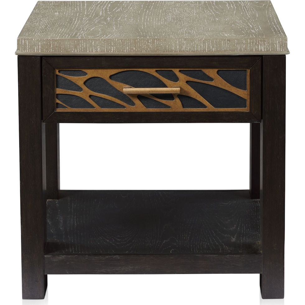 olivia dark brown end table   