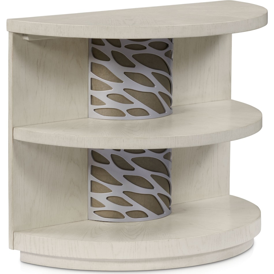 olivia white chairside table   