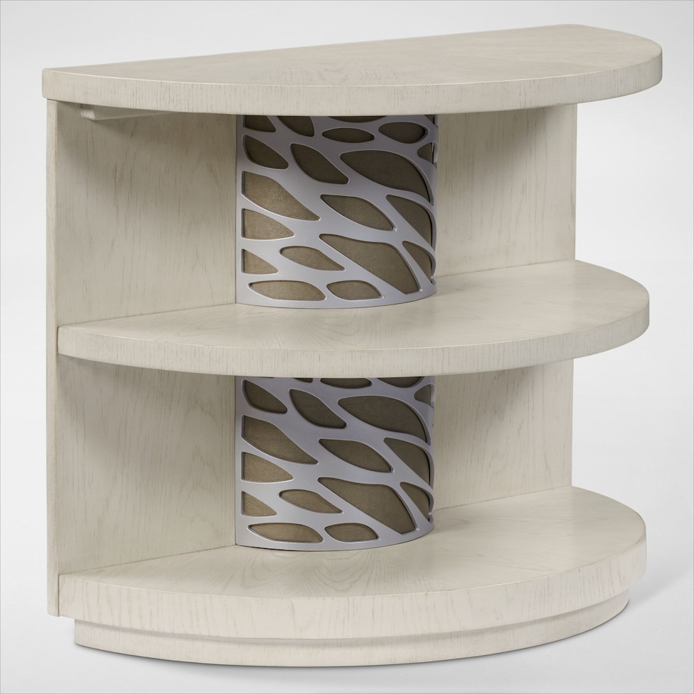 olivia white chairside table   