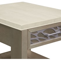 olivia white end table   