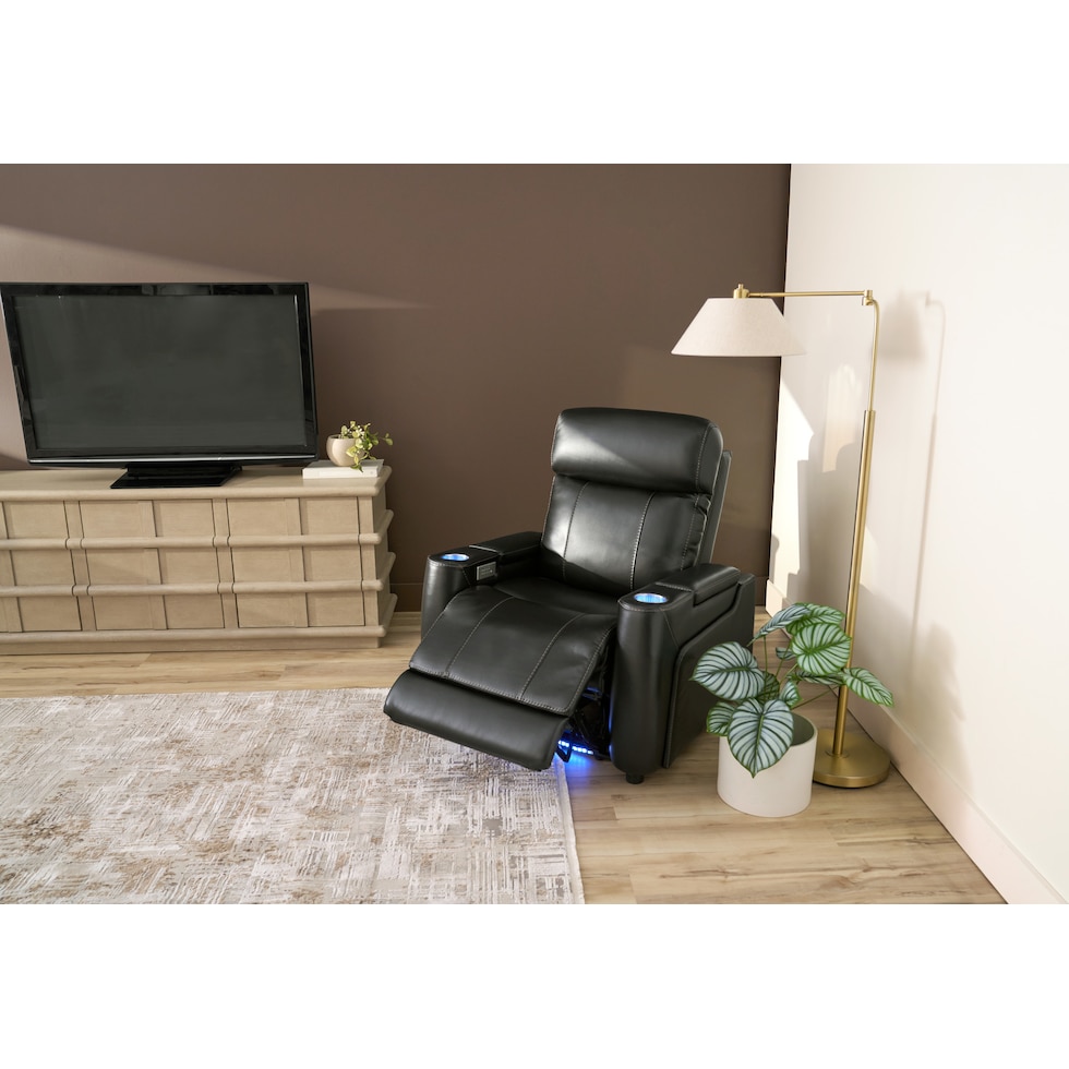 omni black power recliner   