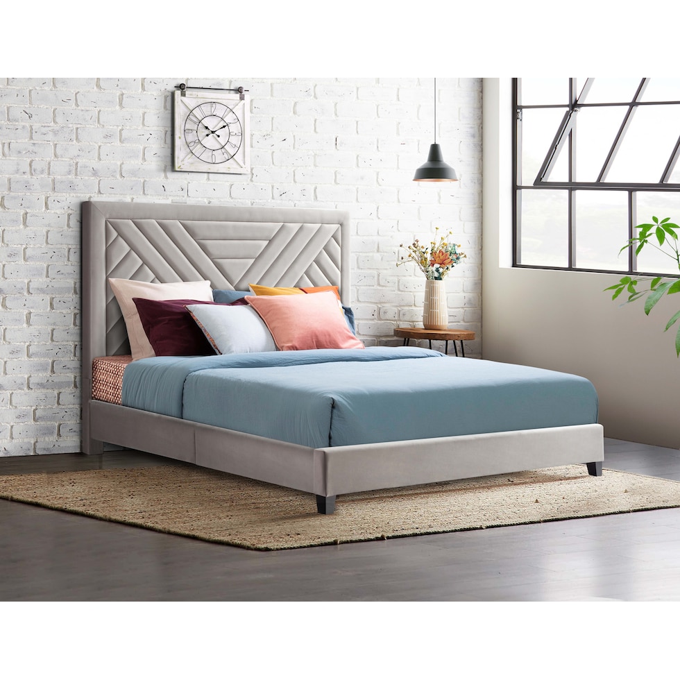 omni white queen bed   