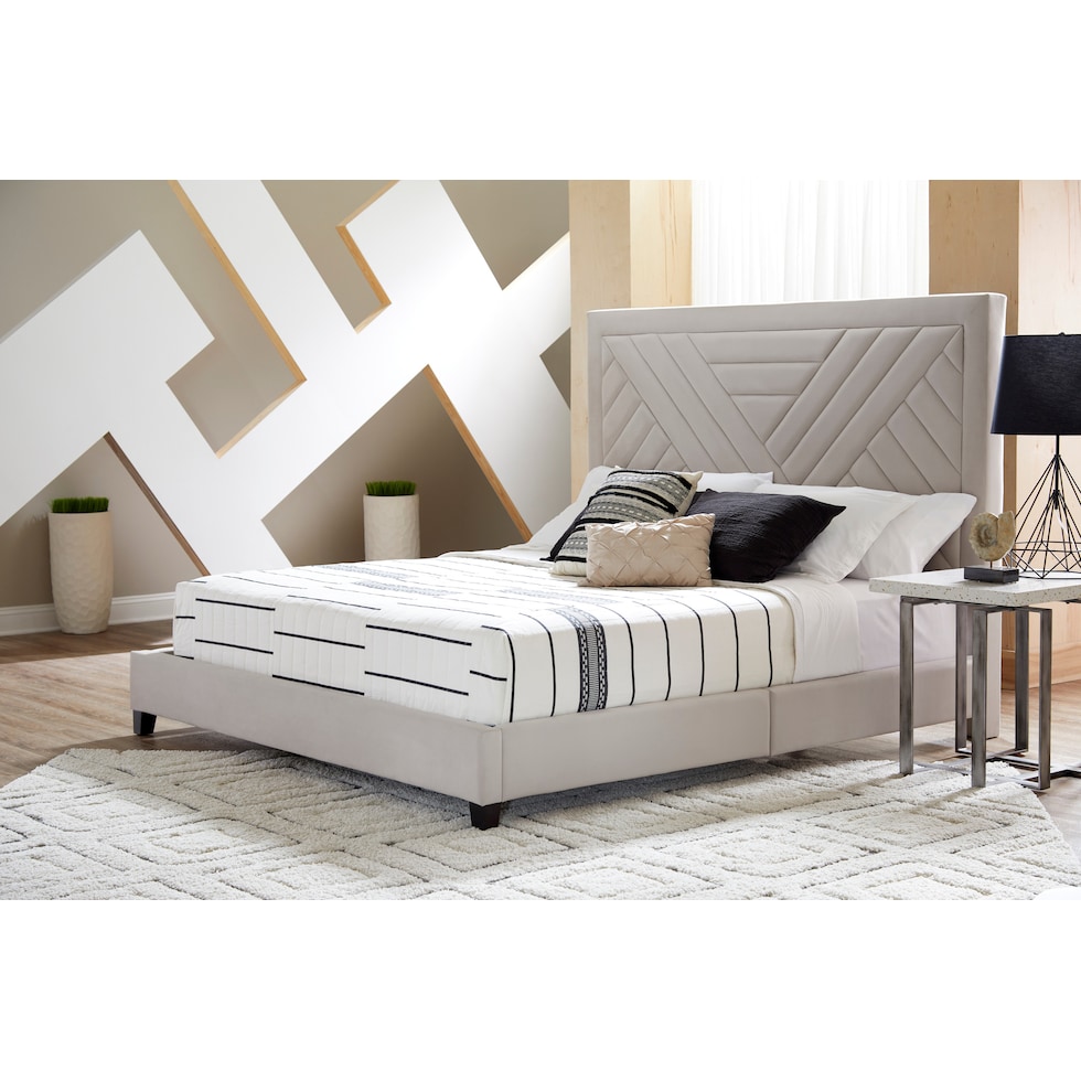 omni white queen bed   