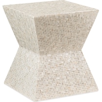 opal white end table   
