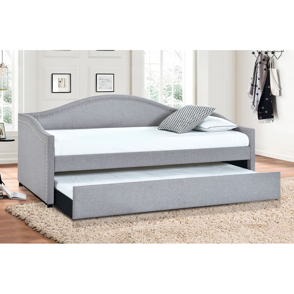 ophelia gray twin daybed with trundle   