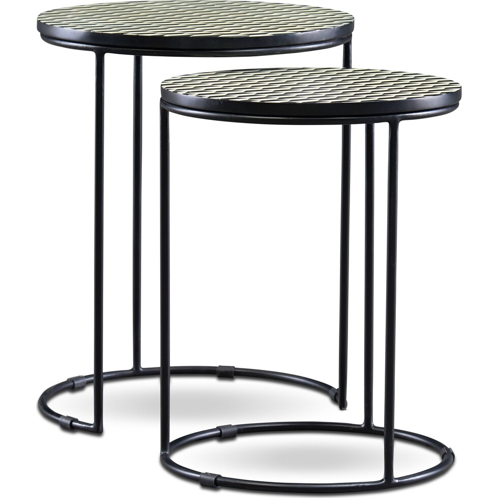 optic black nesting tables   